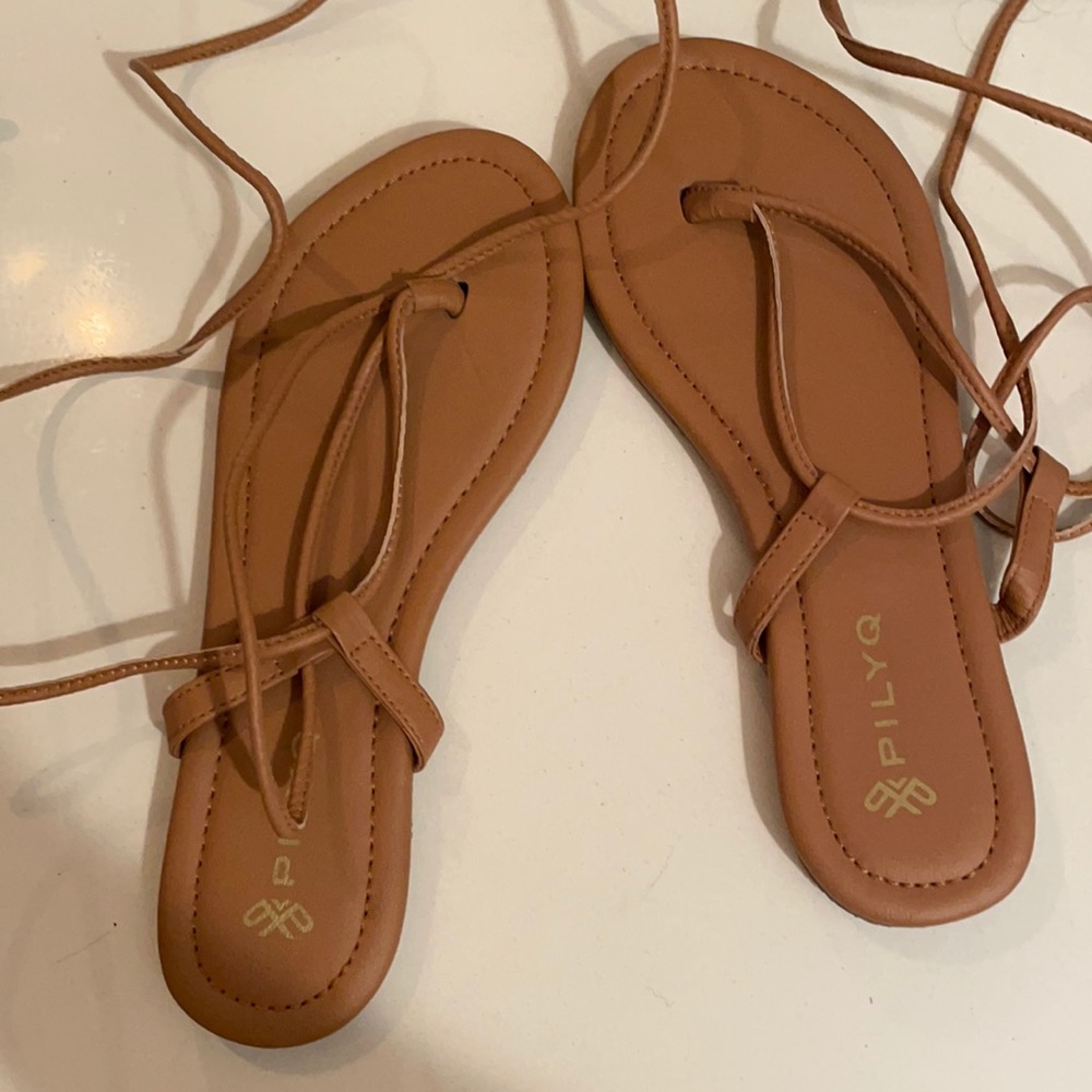 Tan gladiator sandals